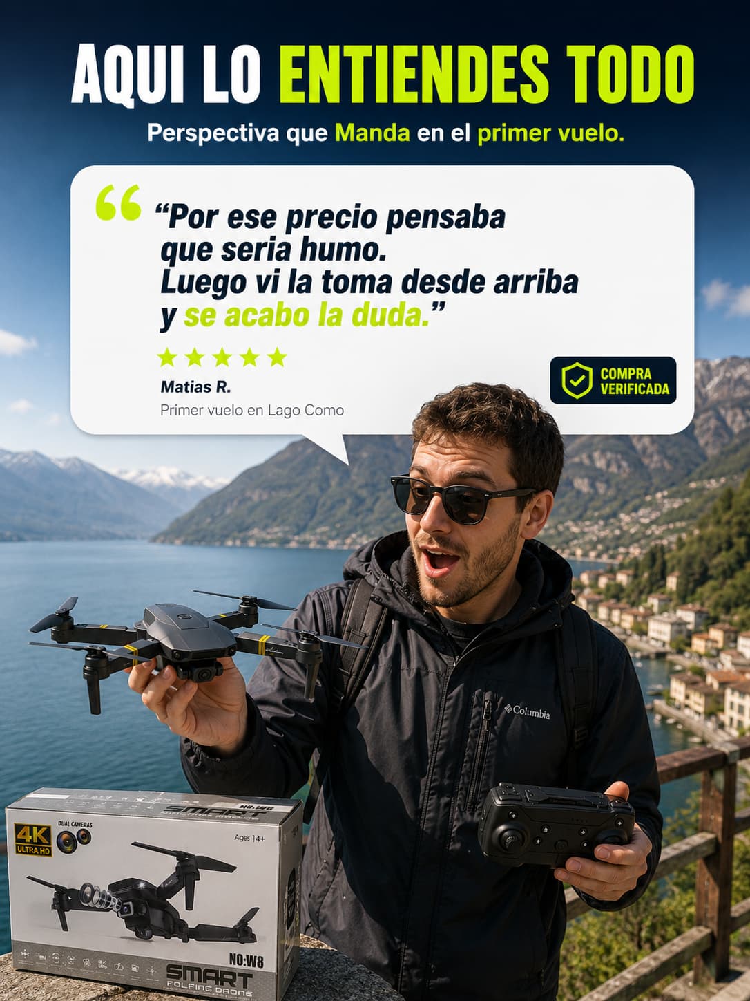 Drone doble cámara 4K