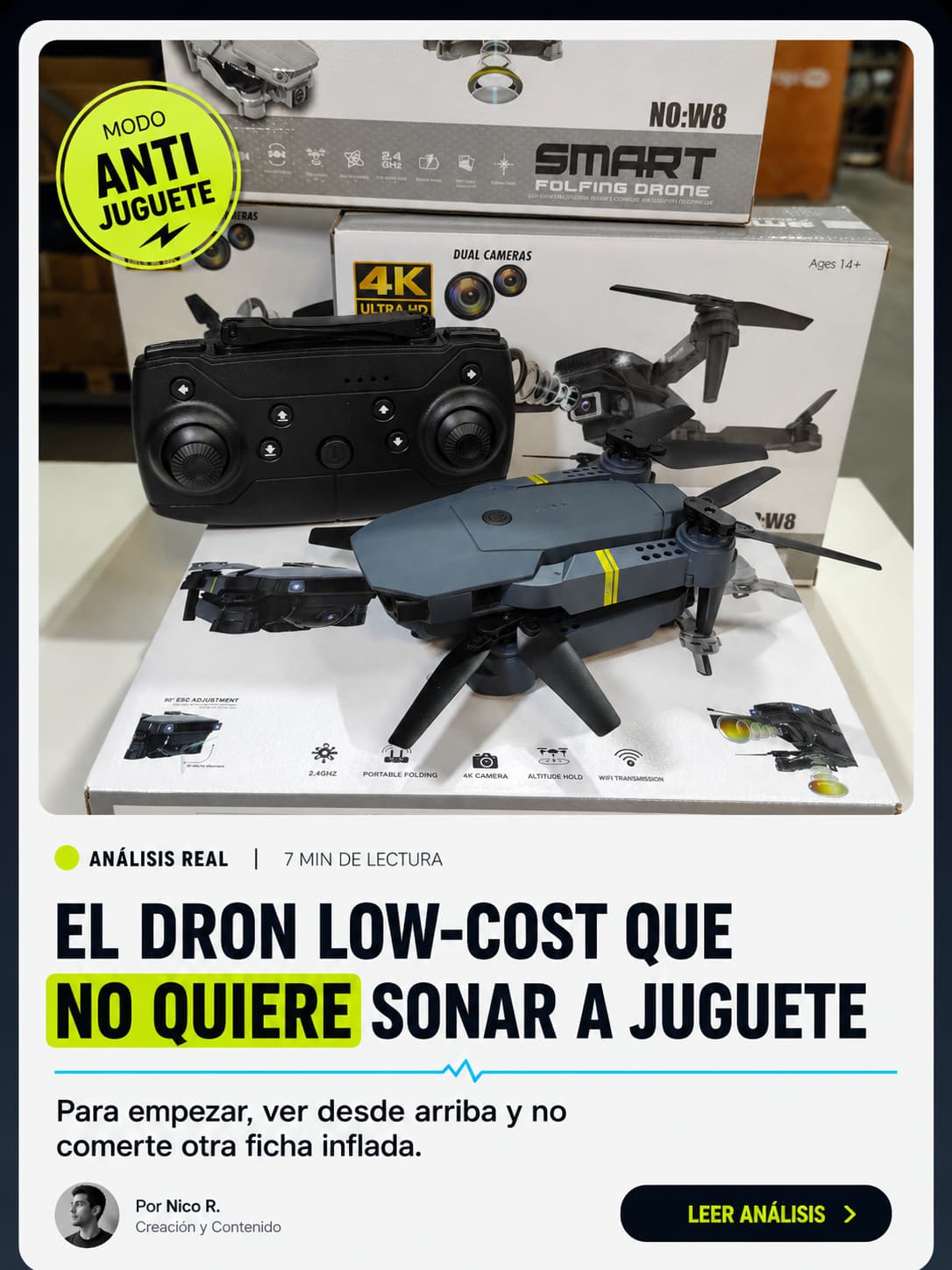 Drone doble cámara 4K